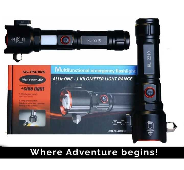 ABD super 3000mah  Powerful 2-in-1 Emergency Flashlight & Charging Bank Waterproof  LED Powerful Torch ( 1KM Range )