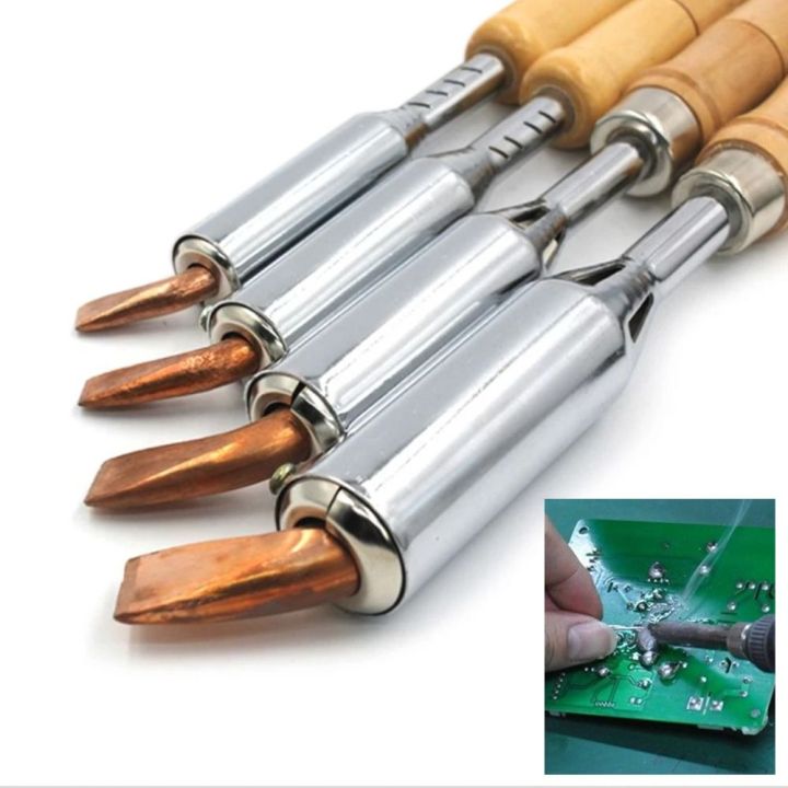 220V Hot Sale Repair Rework Tool Soldering Iron Station Solder Welding Electric Soldering Iron Wood Handle Chisel Tip