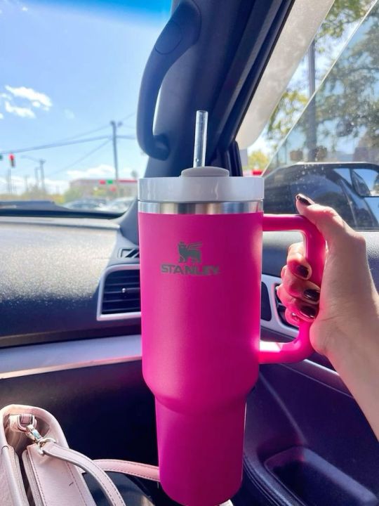 Stanley Quencher H2.0 FlowState™ 40oz Fuchsia Pink Sustainable Hydration Tumbler - Ultimate Temperature Control Coffee Mug for Eco-Conscious Adventurers