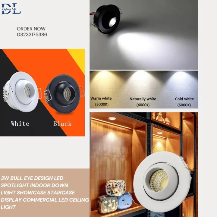 3w bull eye design led spotlight indoor down light showcase staircase ...