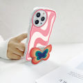 BILI for Realme 3 Back Cover With Free Ring Holder Multicolor Wavy Soft Transparent Colorful Wavy Phone Cases. 