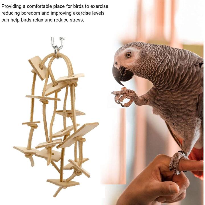 Leather bird Toys Natural Pull Chew Forage African Grey Cockatoo