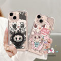 Cartoon Pop Mart Labubu Cute Colored Graffiti Trendy Brand Case Compatible for IPhone 7Plus 13 11 15 12 14 Pro Max XR XS Max X 6 15 8 7 6S Plus SE 2020 Luxury Transparent Soft Case. 