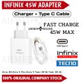Infinix 45W Charger Super Fast Charging Power Adapter 6A USB C Cable For Tenco Infinix Note 40 30 Pro Zero 30 X Pro Hot 40 30 Pro. 
