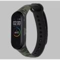 High Quality Mi Band 3 and Mi Band 4 Strap - Camouflage Green, Army Design, Dark Texture. 