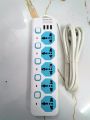 5 way power Strip / Extension Lead board with 3 USB Ports and 5 Sockets with Long Copper Wire. 