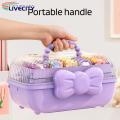 Bow Hair Accessories Organizer 3-layer Hair Accessories Storage Box with Handle Large Capacity Organizer for Jewelry Hair Clips Dustproof Container Buyer's Choice Scratch-free Hair Accessory Storage. 