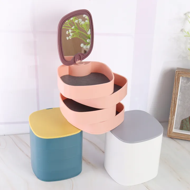 360%C2%B0%20Rotating%20Jewelry%20Storage%20Box%204%20Layers%20Portable%20Travel%20Jewellery%20Holder%20Jewellery%20Accessory%20Organizer%20Necklaces%20Bracelets%20Rings%20Earrings%20Holder%20with%20Mirror%20For%20Girl%20Women%20-%20Image%203