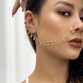 Non Piercing Clip On Thin Nose Pin Elegant Nostril Body Jewelry Nose Clip Chain Fake Nostril Piercing Clip Ethnic Body Jewelry Personality. 