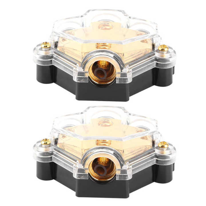 Power Distribution Block 2pcs 1 in 3 Ways Audio Amplifier Cable Splitter Circuit Protector for Auto Car Boat