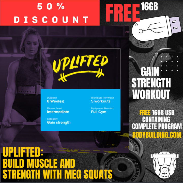 Uplifted: Build Muscle and Strength with Meg Squats (Gain Strength Workout Plan) Fitness Training Programs