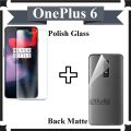 OnePlus 6 Tempered Glass Screen Protector Polish Glass + Back Matte Protector Soft Skin Sheet Soft Film Protector For OnePlus 6. 