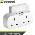 LENCENT 5 in 1 Charger with 2 AC Outlet and 1 Type-C and 2 USB Ports Plug Extension 2 Way Multi Charger Plug Adaptor Wall Socket for Home Office, 13A 3250W. 