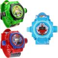 Cartoon Character Projector Watch Automatic Digital Display Light 24 Images Wrist Led Watch for Kids Boys & Girls Entertainment Toy & Games Christmas Eid Gifts for Girls and Boys. 