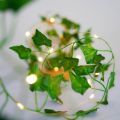 Battery Operated LED Artificial Leaves bail - 10 Ft Fairy Lights and 7 Ft Bail Green. 