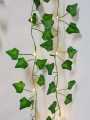 1Pc Artificial Plant Leaves Bail With Fairy Lights Battery Operate 7Ft Artificial Leaves Bail With 1Ft Fairy Light String Length  Leaves Garland With LED Lights For Room Decor  Wall Hanging Decor Home Decoration. 