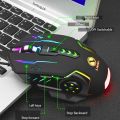 Buttons Mechanical Gaming Mouse RGB with 4-Levels DPI Control - 7 Light Wired USB Optical Mouse with Side Buttons - Mouse with Pad for PC, Laptop, Computer, Gaming, Pubg Mobile - Black. 