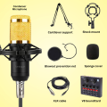 ORIGINAL BM800 Condenser Microphone KIT with & without V8 SoundCard for Studio Recording ~ Home Studio Setup for PodCasting, Live Streaming, Gaming, Singing, ASMR with Mic Suspension Scissor Arm, XLR Cable, Shock Mount and Pop Filter ~ By FunBug. 