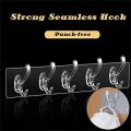 Transparent 6 Hooks Hanger Self Adhesive Clothes Hanger Wall Mounted Hanger Bathroom Accessories Hanger Sticky Wall Hooks Sticking Clips Waterproof Hanging Hook Patti Strong Hanger For Kitchen & Bathroom. 