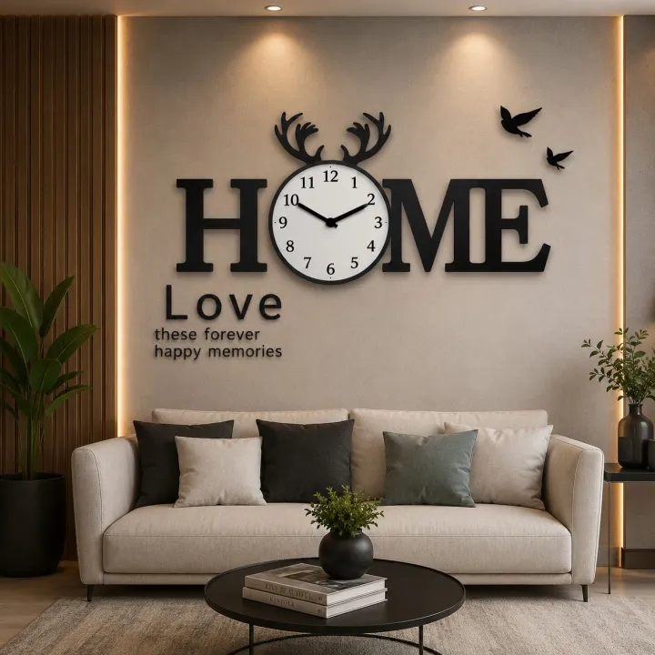 Stylish%20Home%20Wall%20Decoration%20Set%20%7C%20Photo%20Frames%20with%20Decorative%20Clock%20-%20Image%204