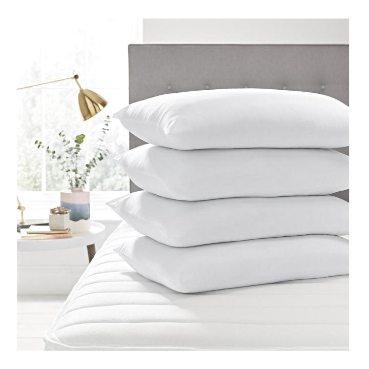 Pack Of 4 Polyester Ball Fiber Pillows-White