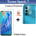 Tecno Spark 7 Tempered Glass Screen Protector Polish Glass and Back Camera 9H Gorilla Flexible Protector - Value Combo Deal. 
