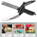 Best Quality 2 in 1 Clever Cutter Food Chopper Kitchen Scissors Smart Kitchen Shears Vegetable Slicer Dicer with Cutting Board. 