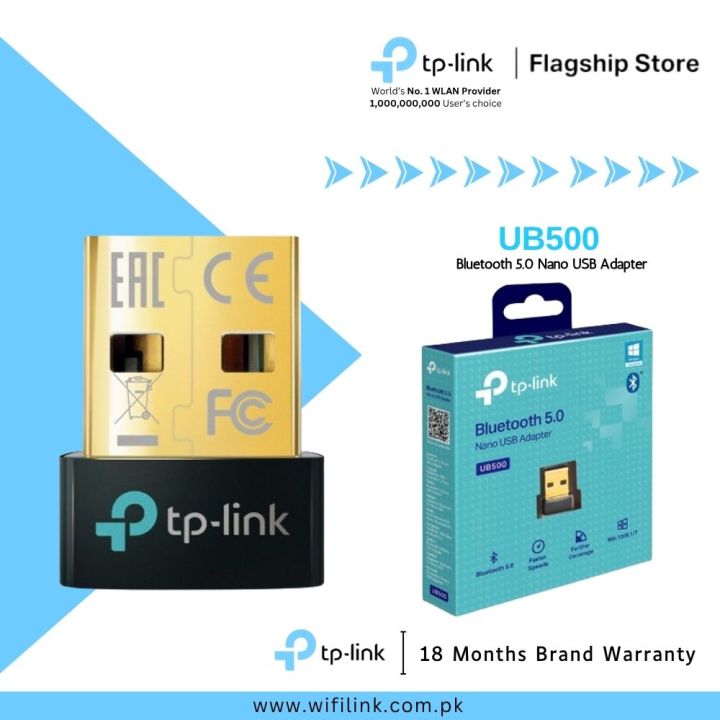 TP-Link Wi-Fi Bluetooth 5.3 Dongle Nano USB Network Adapter UB500 Bluetooth 5.3 Nano USB Adapter - 18 Months Brand Warranty