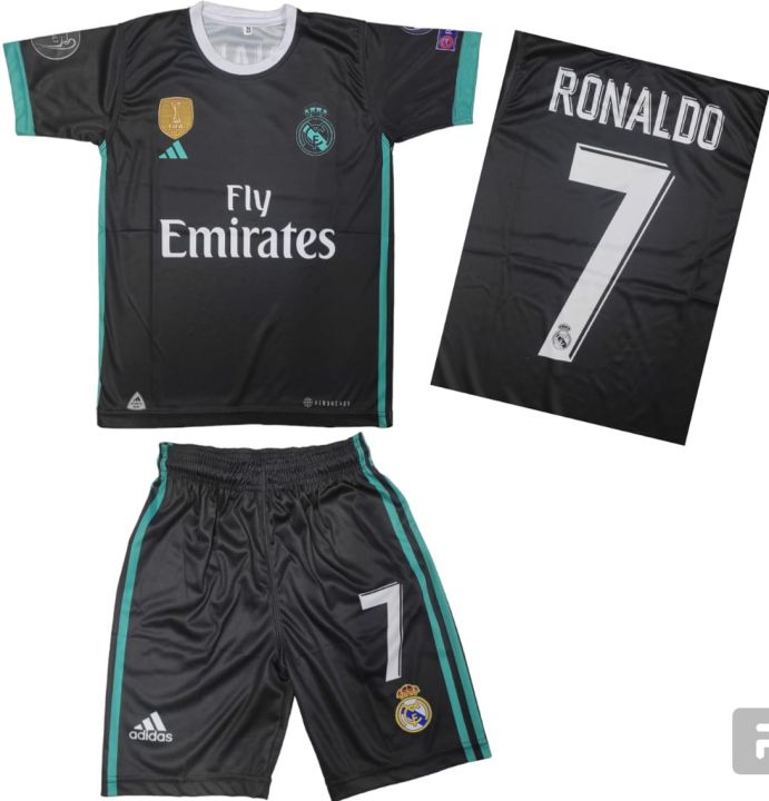 RONALDO REAL MADRID FOOTBALL KIT FOR KID BLACK