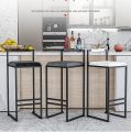 DECOR 38101 Classic Bar Stool / Breakfast Stool / High Stool Barstools Counter Height, Modern Bar Stool Kitchen Breakfast Chair with Grey Cushion and Metal Legs - Golden. 