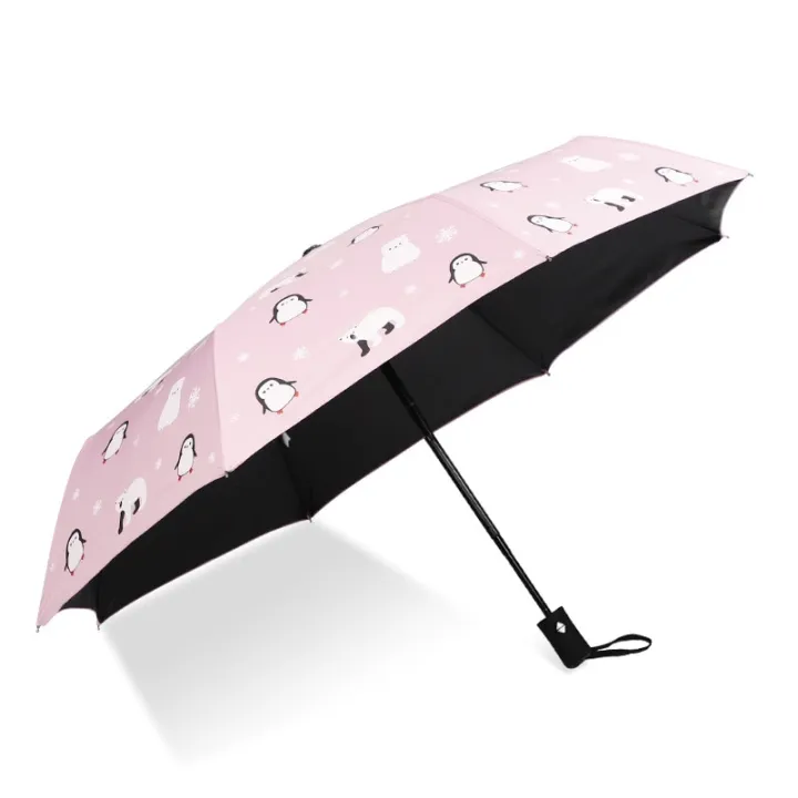 %E3%80%90Happier%E3%80%91Hot%20selling%20Fashion%20Women%20Accessories%20Umbrellas%20%20Creative%20Automatic%20Umbrella%20Small%20Clarity%20Penguin%203%20Folding%20Umbrella%20Parasol%20Men%20Women%20Black%20Glue%20Kids%20Umbrella%20-%20Image%205