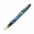 Blue Marble Chunky Medium Flex Nib Fountain Pen For Office Gift. 