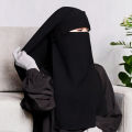 Two-Layer Niqab Hijab, Super Breathable, Premium Korean Wool Chiffon, Medium Size. 