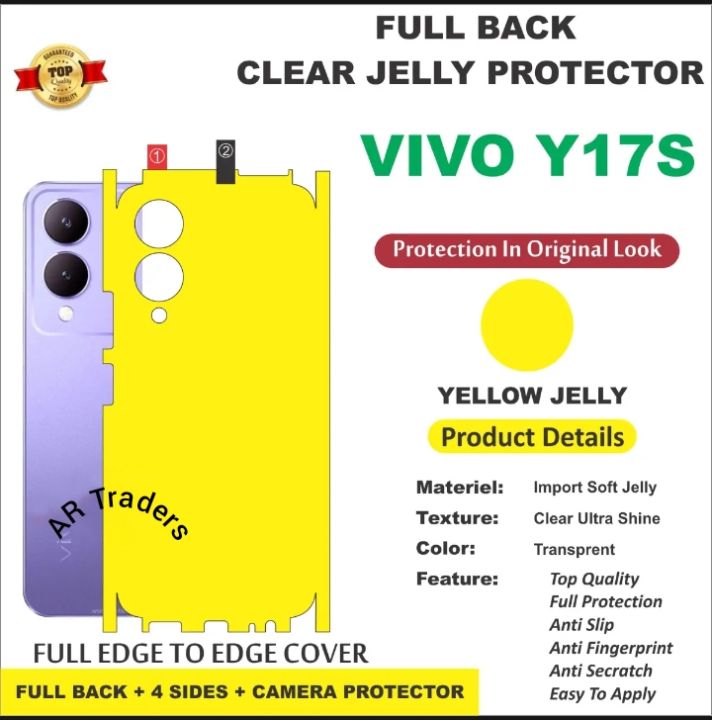 VIVO Y17s FULL BACK 360 premium Protection Skin Wrap vivo y17s full cover Premium Quality Y17s Clear Transparent Yellow Jelly