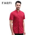 Stand-up Collar Chef Coat Stylish Unisex Chef Shirt Stain-resistant Kitchen Uniform for Restaurant Bakery Waiter Cooks Short Sleeve Stand Collar Top. 