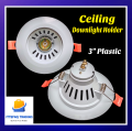 Ceiling Downlight Bulb Holder Cieling Light Holder Screw type E27-3 Inch PVC Plastic. 