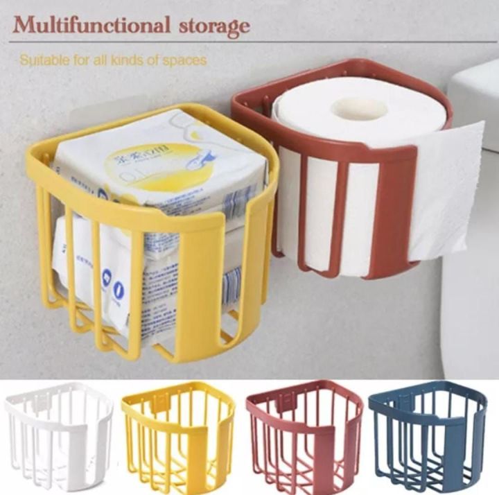 Toilet Paper Shelf AntiRust NailFree SelfAdhesive WallMounted Box