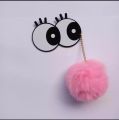 Big Eyes mobile holder for phone back cover-Fancy cartoon eye pom pom style mobile holder. 