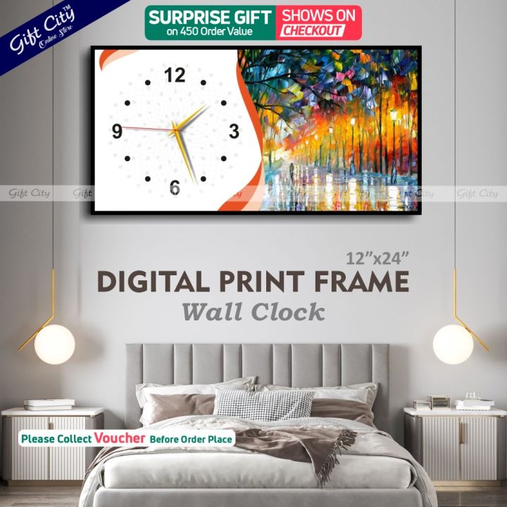 Gift City Presents Elevate Your Interior Design with our Stunning Wooden Frame Wall Clock - A Must-Have for Those Who Appreciate Fine Craftsmanship