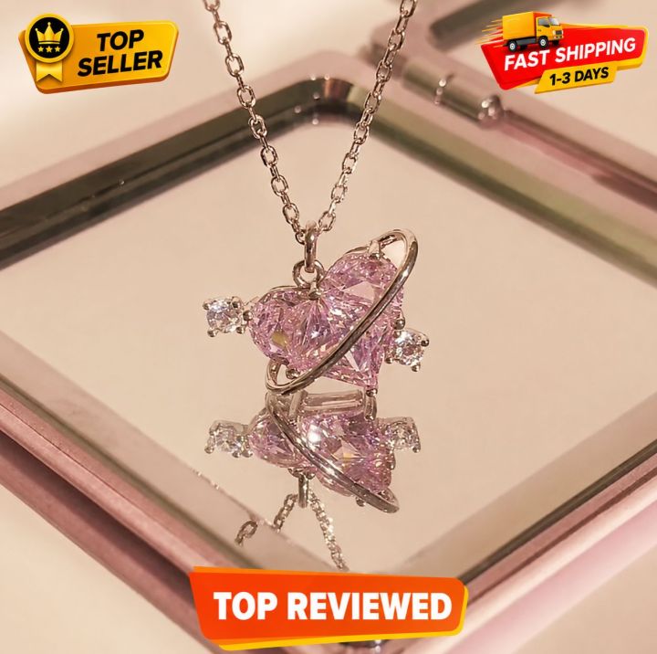 Heart%20Pendant%20Pink%20Crystal%20Necklace%20For%20Women%20Girl%20Elegant%20and%20Sweet%20Punk%20Party%20Jewelry%20Clavicle%20Chain%20-%20Image%202