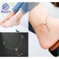 Butterfly Anklet Payal for Girls and women Simple Rose Golden Foot Bracelet Pazaib. 