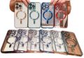 Electroplate Magsafe Shockproof Magnetic Cell Cover Magnet Phone Case For Iphone 13 14 15 Pro + Pro Max. 