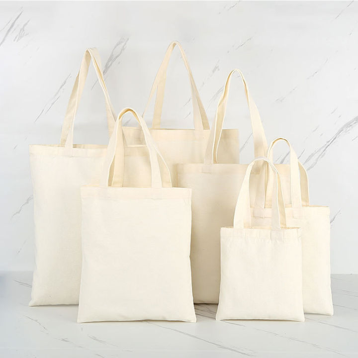 Reusable Large Capacity Canvas Shopping Bags Folding Eco-friendly Cotton Tote Bags DIY Shoulder Bag Grocery Handbag