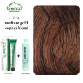 Bremod Professional Hair Color Cream – Long-Lasting, Hair Dye for Salon & Home Use – Rich Shades for Grey Coverage & Vibrant Hair Color – 100ml | 7.34 MEDIUM GOLD COPPER BLOND. 