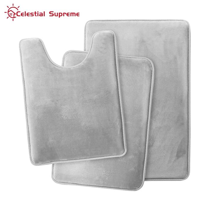 Minimalist Bath Mat Luxurious 3-piece Bathroom Mat Set for Stylish Comfortable Bathroom Decor Quick-drying Non-slip Absorbent Bath Rugs for Homes Super Absorbent Bathroom Rug