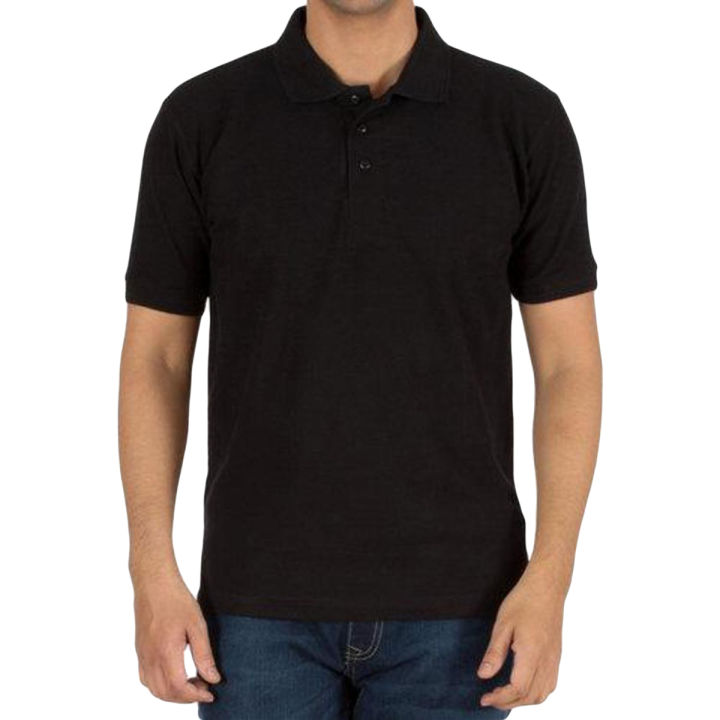 Black t shirt with collar for men best sale