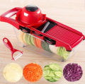 Vegetable Chopper Dicer Slicer Cutter, 6 in 1 Multi-Function Vegetable Cutter Set with 6 Stainless Steel Rotary Blades & Potato Peeler, Easy to Clean. 