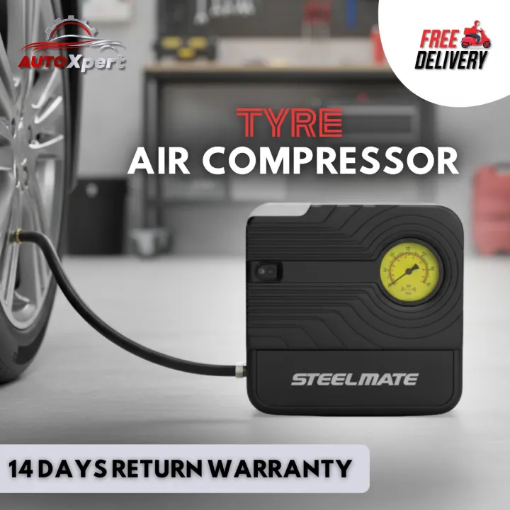 STEELMATE Tire Inflator 12V – Portable Electric Car Tyre Inflator & Air ...
