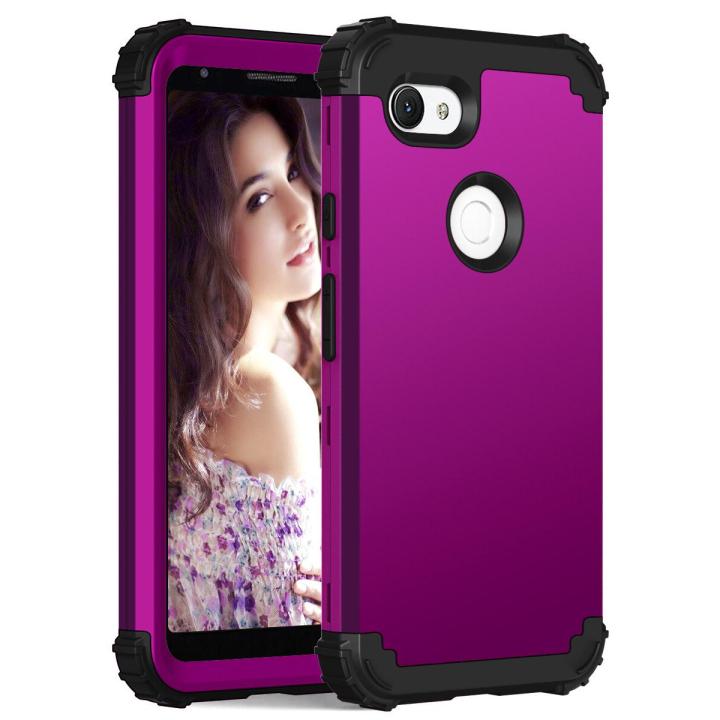 lthmy for Google Pixel 3A XL Case Full-Body Cover 3 in 1 Hybrid Hard PC & Soft Silicone Heavy Duty Rugged Bumper