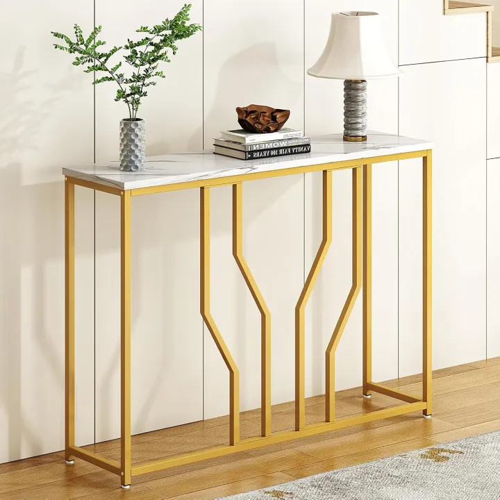 Console%20Table,%20Hallway%20Table,%20Narrow%20Console,%20Side%20Table,%20Modern%20Design,%20Metal%20and%20%20MDF%20Laminated%20Wood%20Sheet%20top%20-%20Image%204